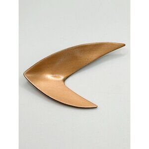 VTG Copper Atomic Abstract‎ Boomerang "V" MCM Pin Brooch Modernist Signed KIM
